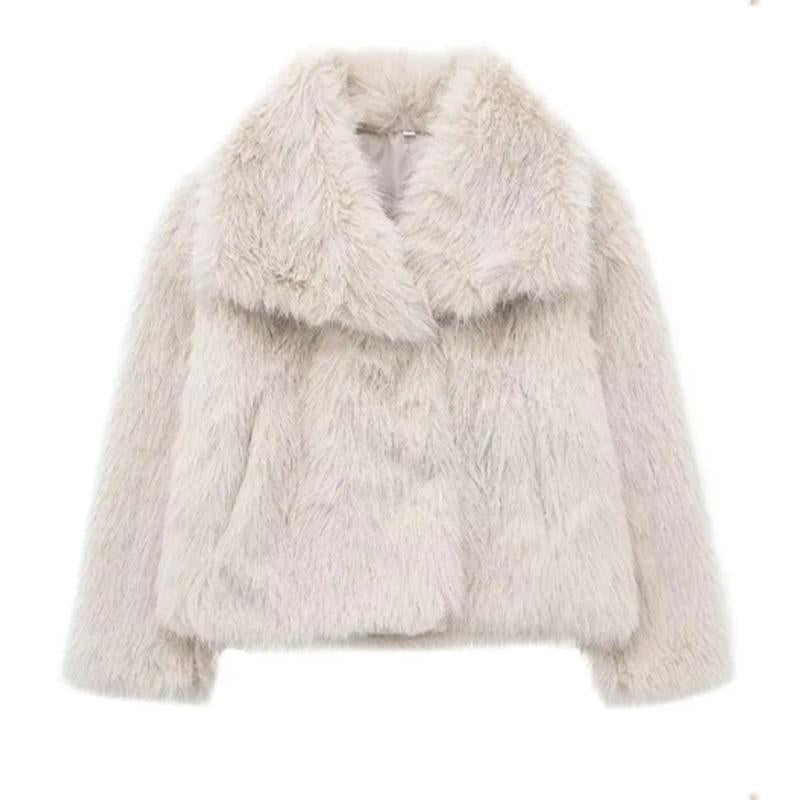 Solid Color Fur Coat