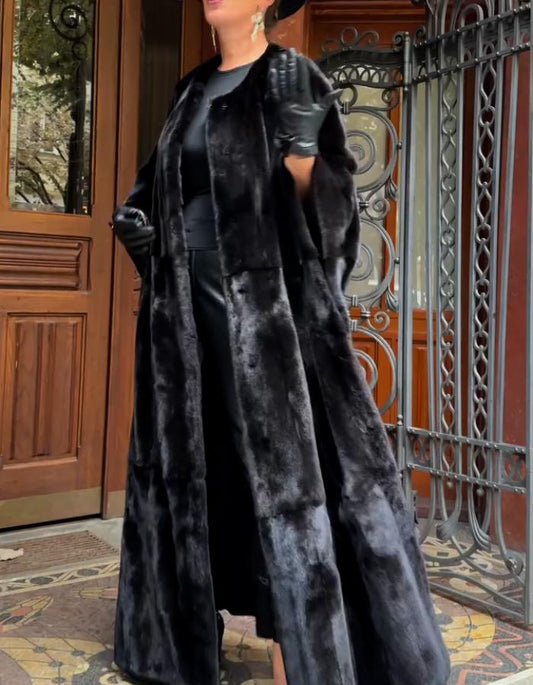 Black Suede Long Coat