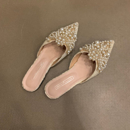 Pearls Flat Slippers