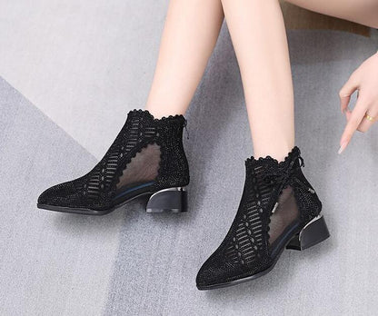 High Heel Breathable Casual Mesh Boots