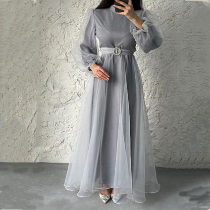 Elegant Bubble Sleeve Dress