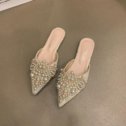 Pearls Flat Slippers