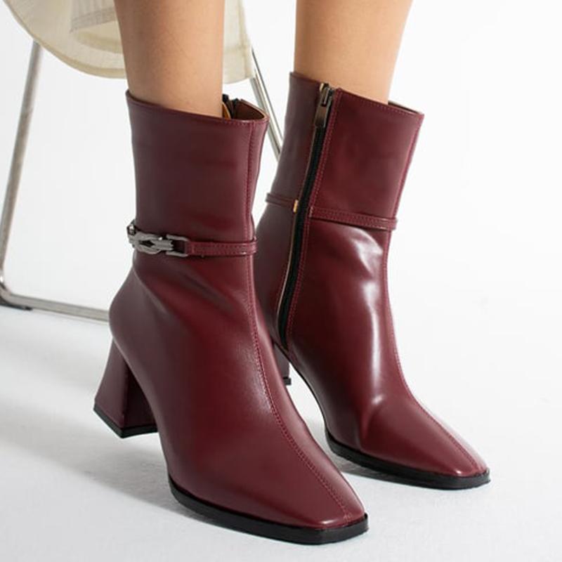 Side Buckle Chunky Boots