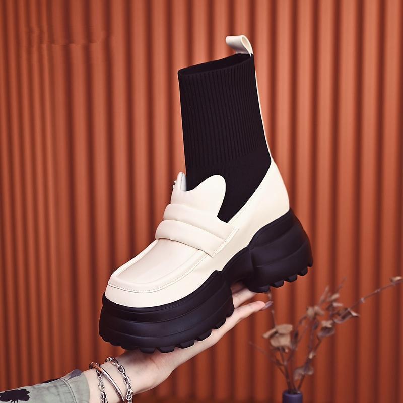 Platform Elastic Sock Boots