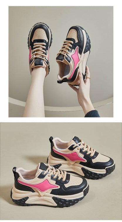 Lace-Up Breathable Wedges Sneakers