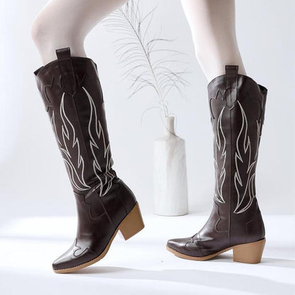 Embroidered Versatile Boots