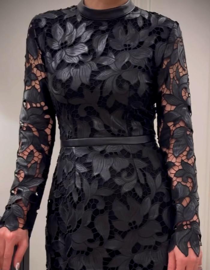 Black Embroidered Dress