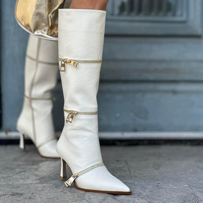 Zipper Long Boots