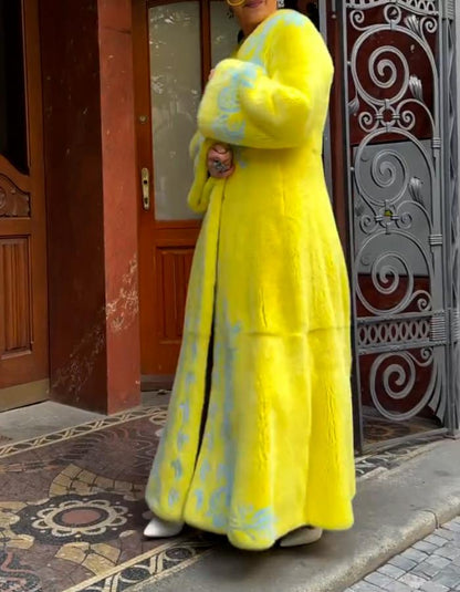 Yellow Wool Long Coat