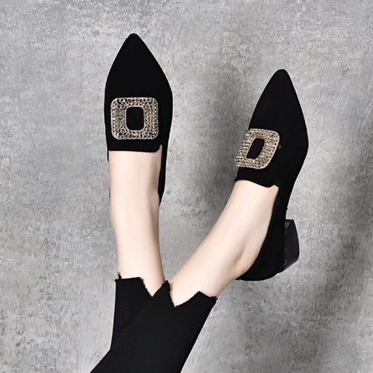 Soft Sole Low Thick Heel Shoes