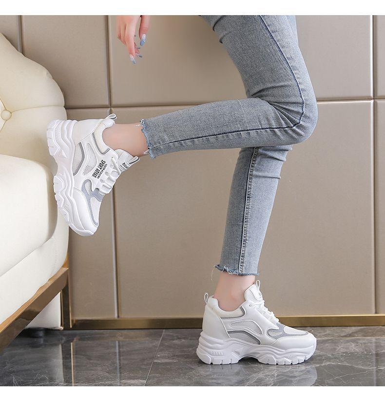 Mesh Thick-Sole Cross Sneakers