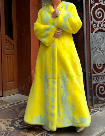 Yellow Wool Long Coat