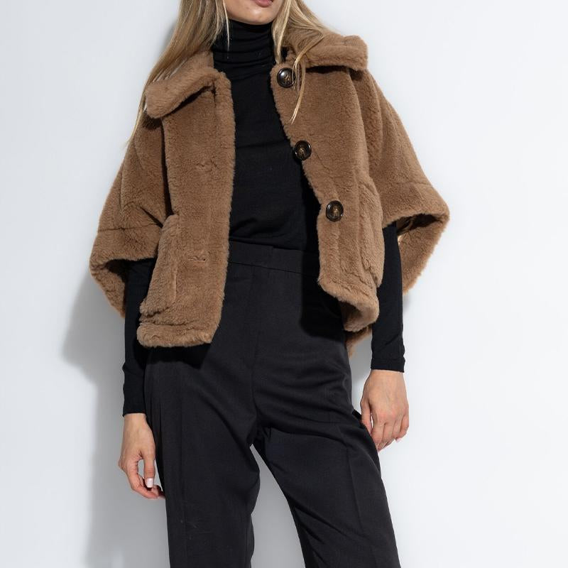 Coffee Batwing Sleeve Coat