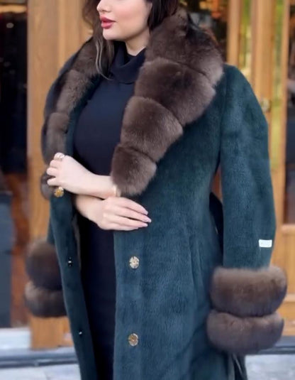 Green Fluffy Fur Jacket