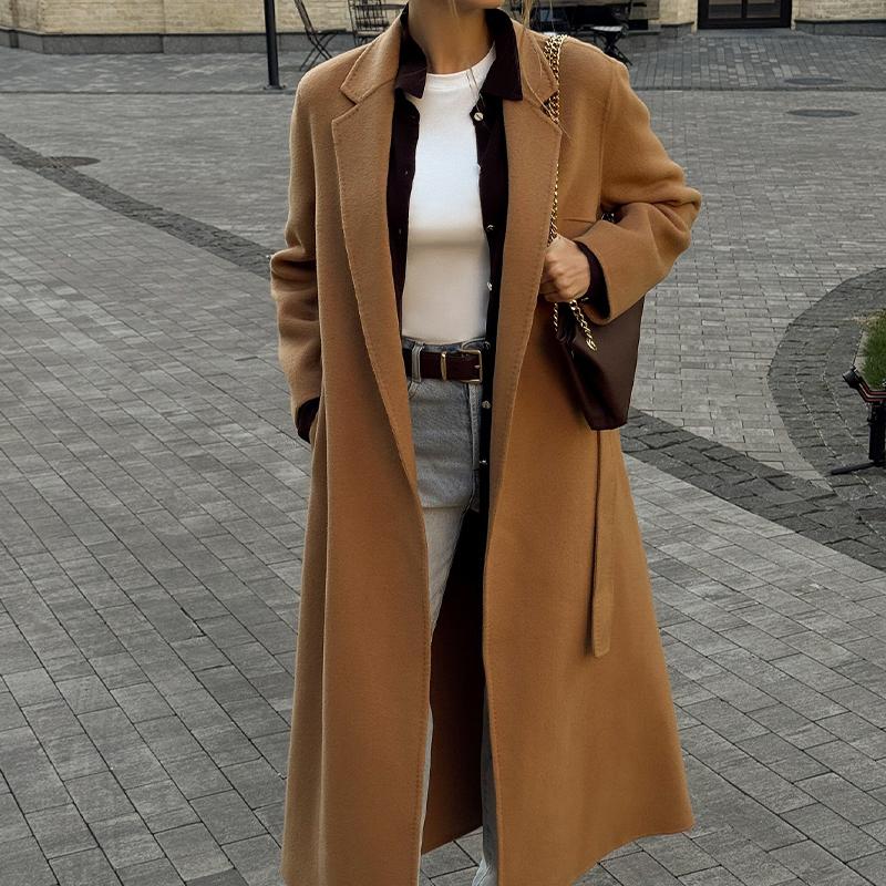 Solid-Color Versatile Long Coat