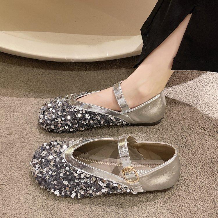 Sequins Versatile Soft Flat Shoes