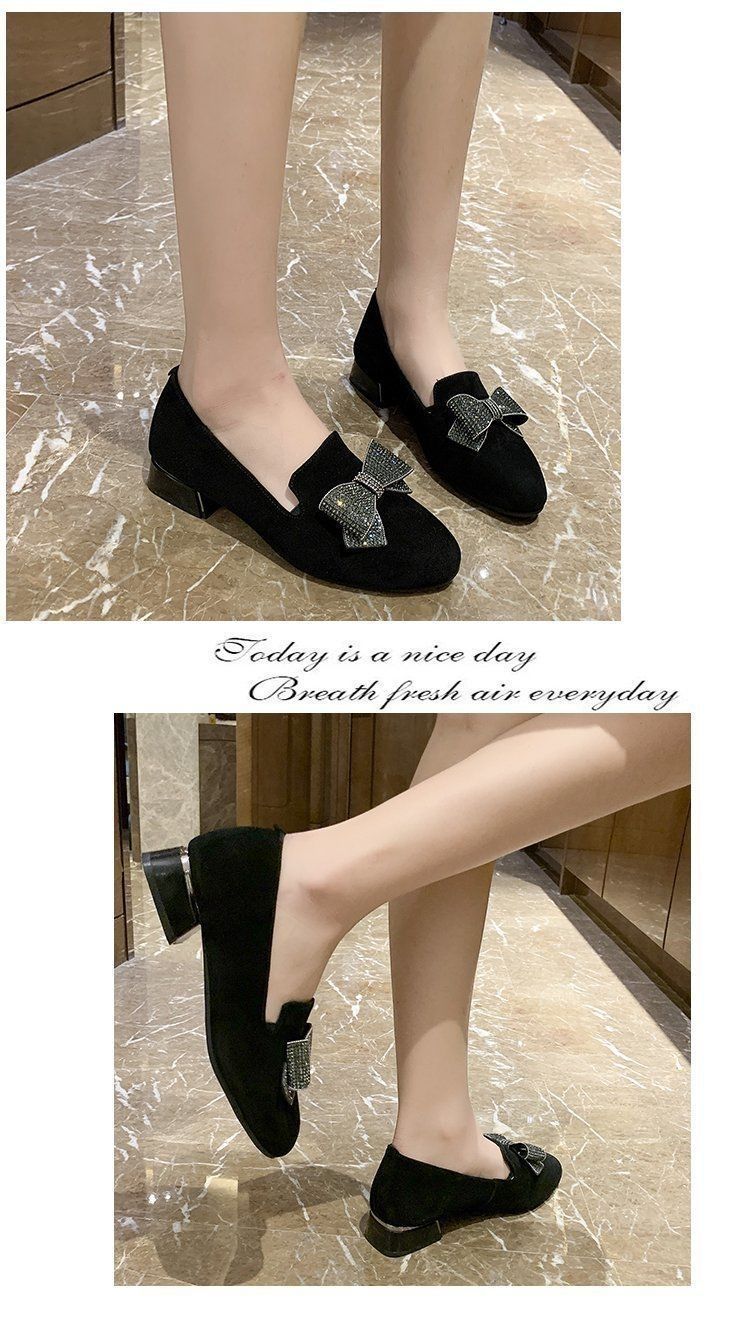 Crystal Bow Black Bling Slip-On Shoes