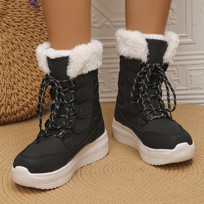 Wedges Comfy Lace-up Snow Boots