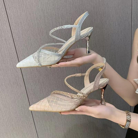 Soft Mesh High-Heel Shoes