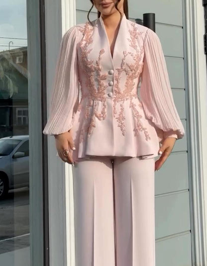 Pink Embroidery Suits