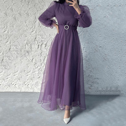 Elegant Bubble Sleeve Dress