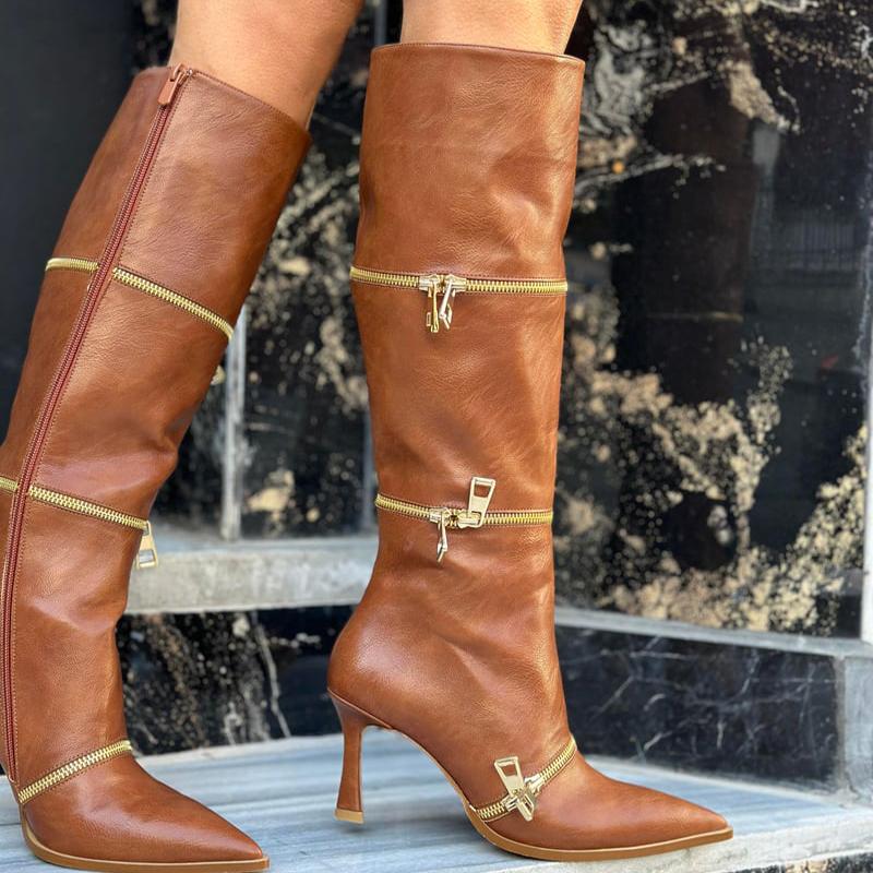 Zipper Long Boots