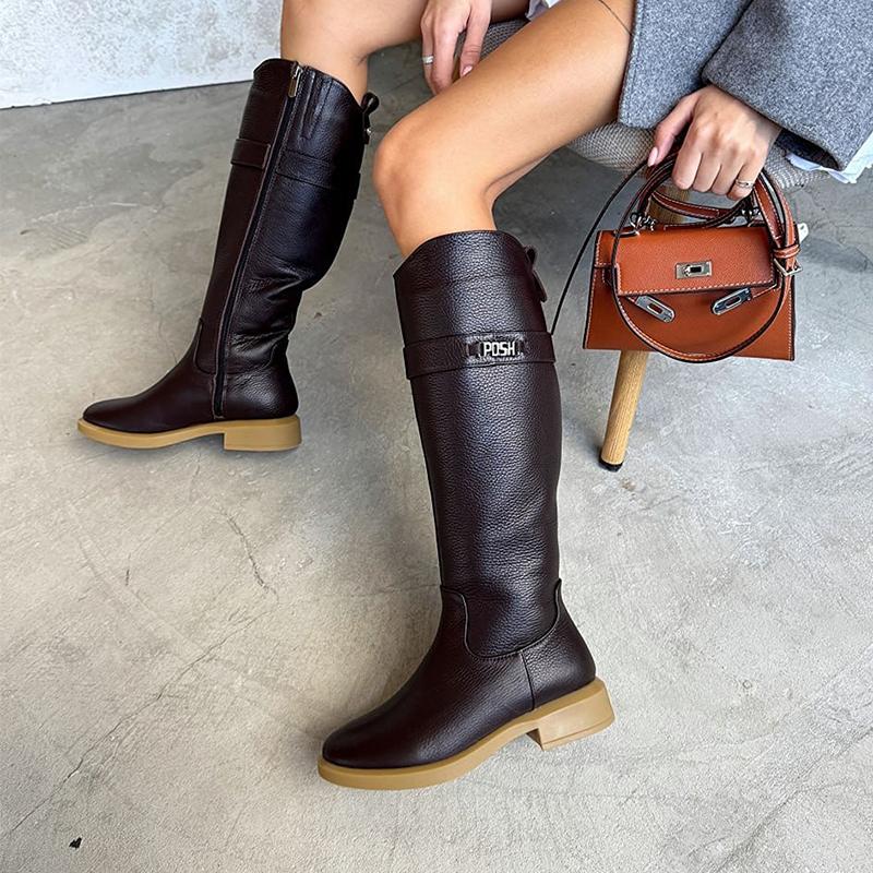 Casual Leather Long Boots