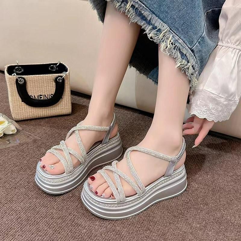 Walking Crystal Bling Platform Sandals