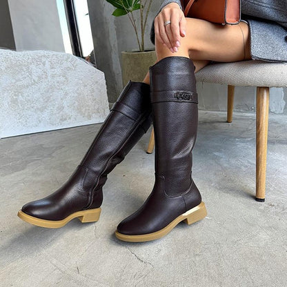 Casual Leather Long Boots