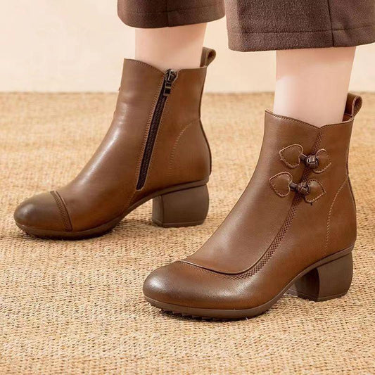 Bow Mid-Heel Boots