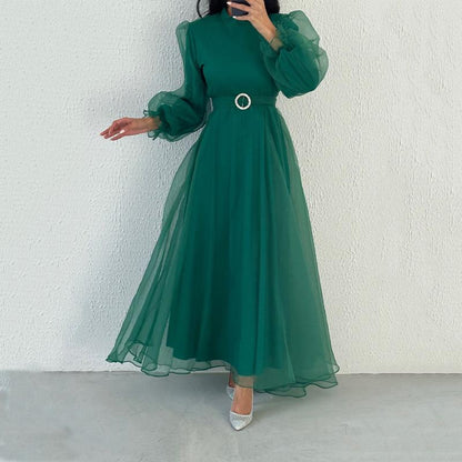 Elegant Bubble Sleeve Dress