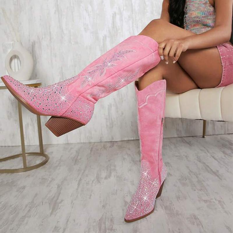 Rhinestone Casual Boots