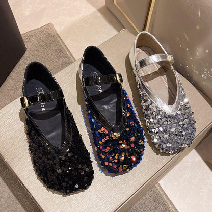 Sequins Versatile Soft Flat Shoes