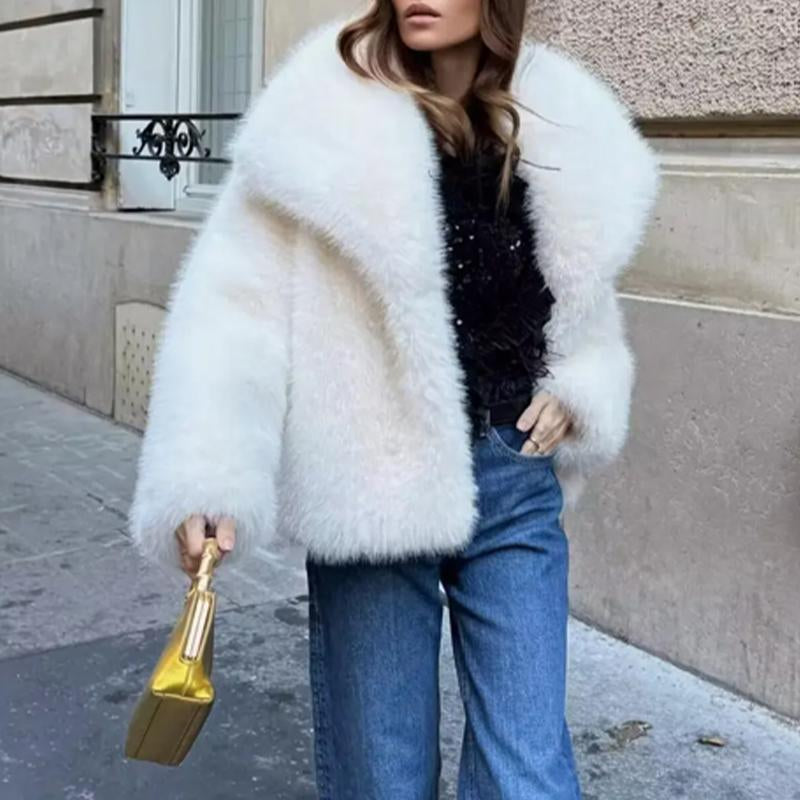 Solid Color Fur Coat