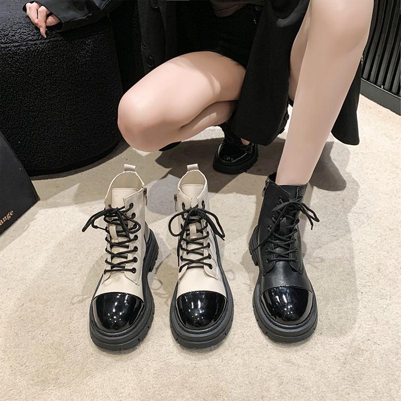 Elegant Lace Up Round Toe Martin boots