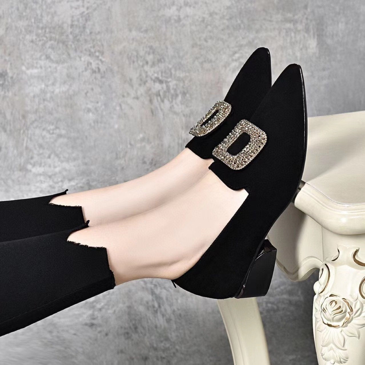 Soft Sole Low Thick Heel Shoes