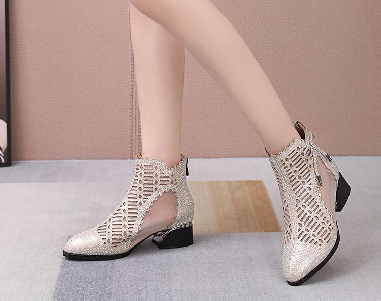 High Heel Breathable Casual Mesh Boots