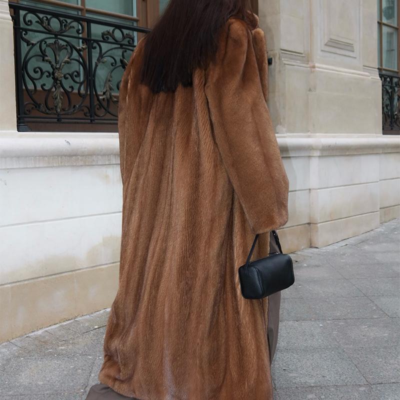 Brown Casual Fur Coat