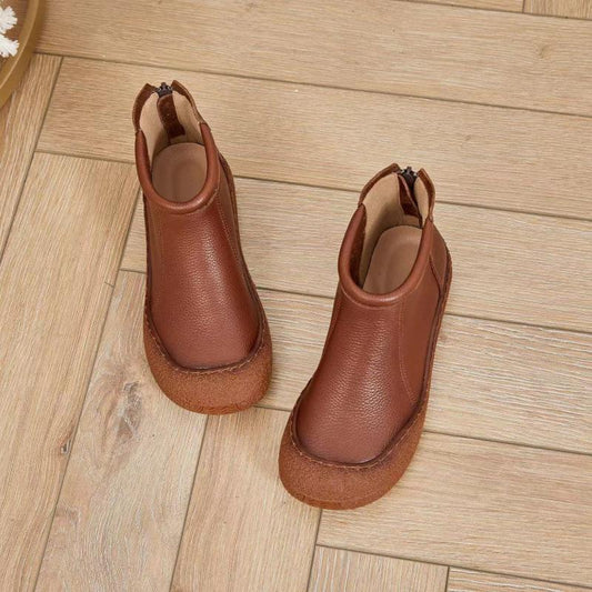 Retro Soft Leather Casual Boots