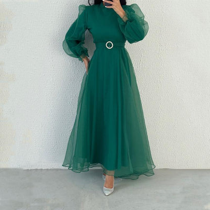 Elegant Bubble Sleeve Dress