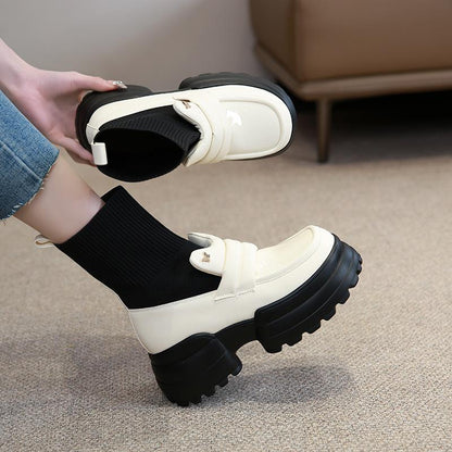 Platform Elastic Sock Boots