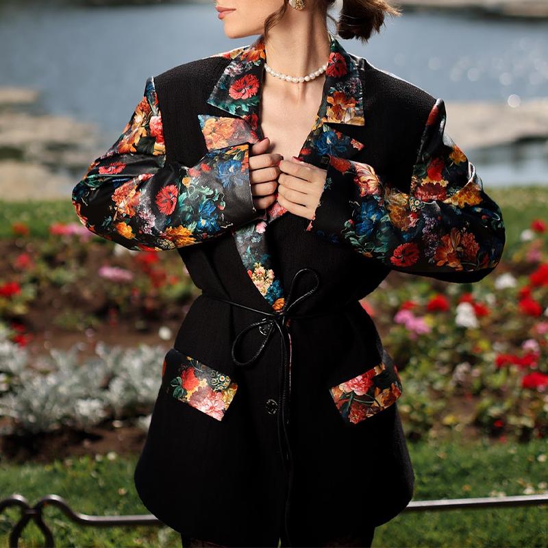 Flower Print Blazer