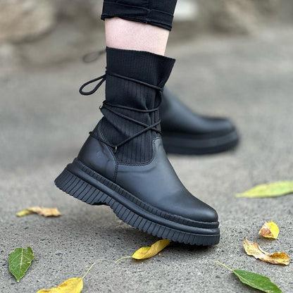 Lace-Up Knit Shoes