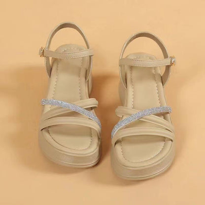 Soft Light Rhinestone Sandals