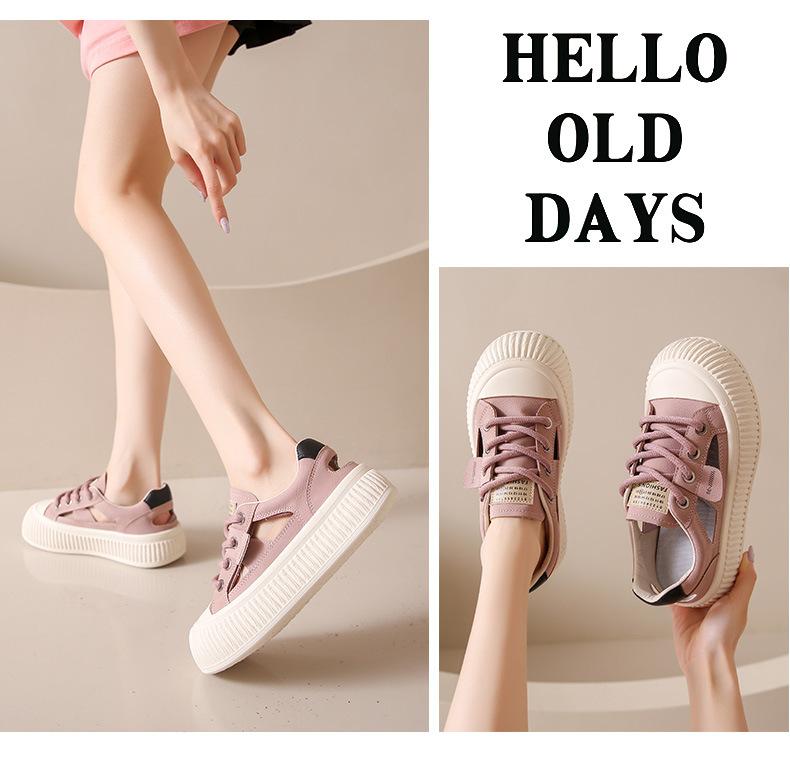 Hollow Breathable Lace-Up Shoes