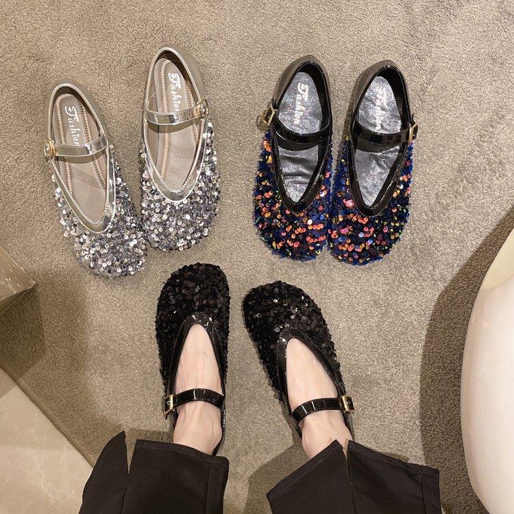 Sequins Versatile Soft Flat Shoes