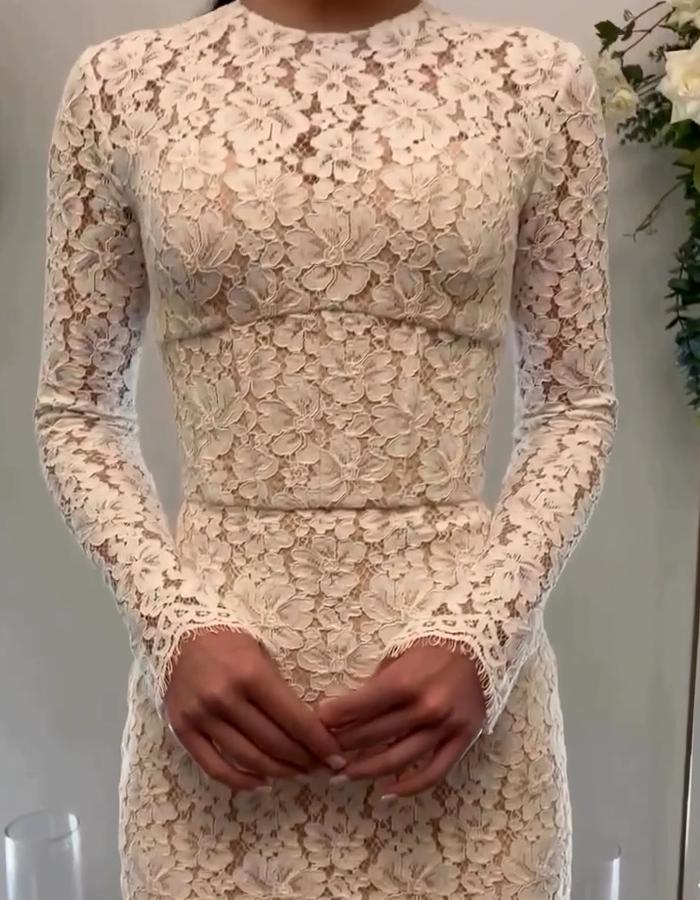 White Lace Slim Dress