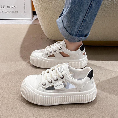 Hollow Breathable Lace-Up Shoes