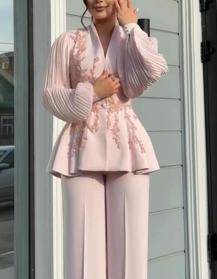 Pink Embroidery Suits