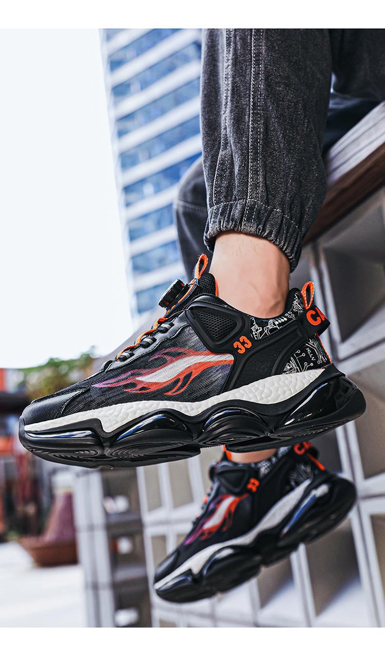 Rotating Button Breathable Sneakers